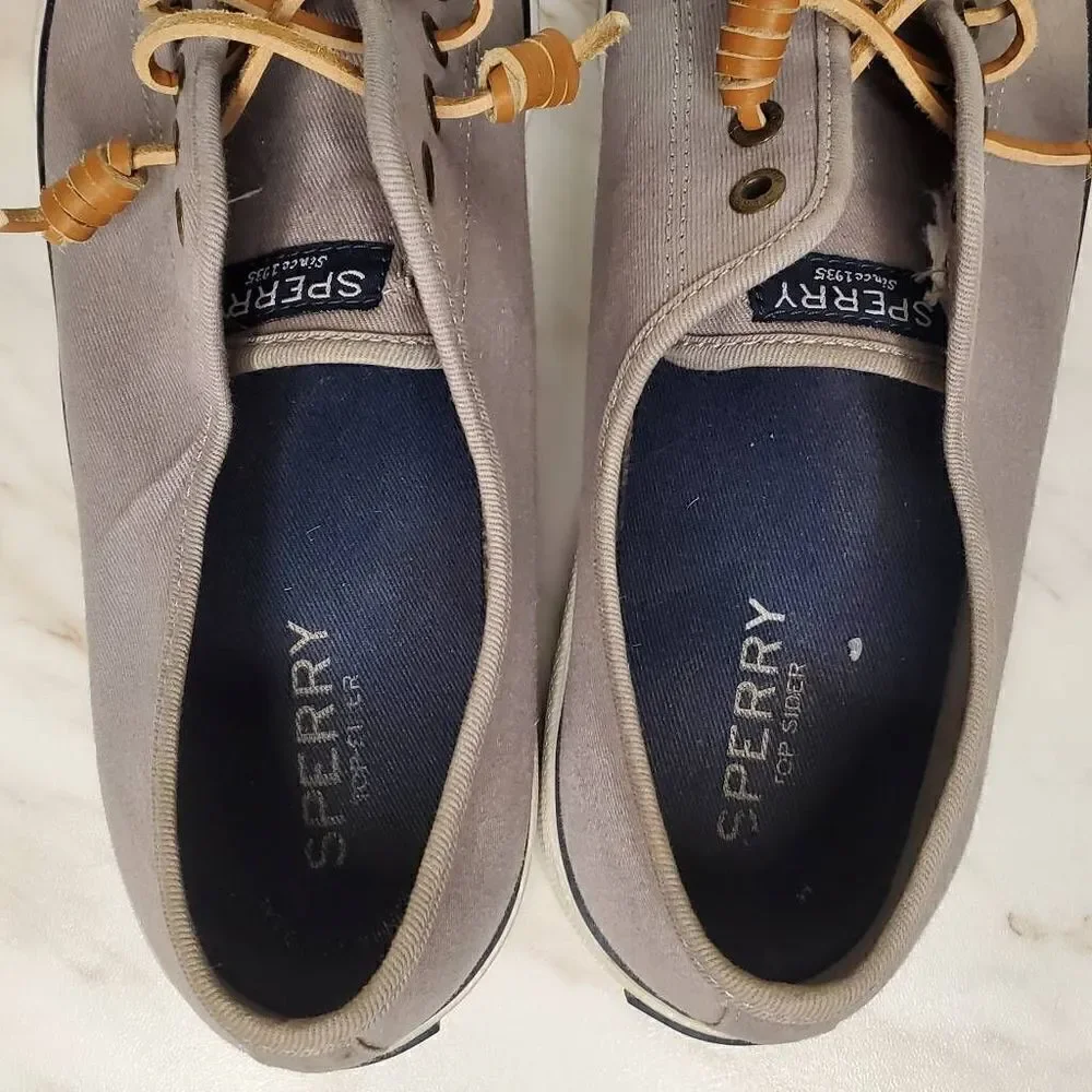 ‎Sperry Topsider Women's Pier View Canvas Grey Sneakers Size 8.5